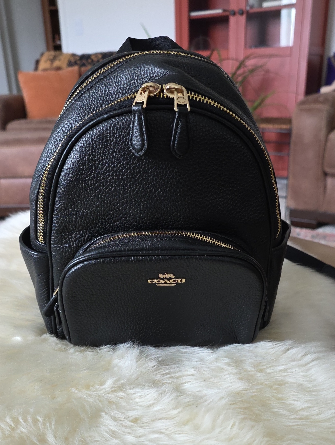 Gorgeous Like New Coach Black Pebbled Leather Small Backpack